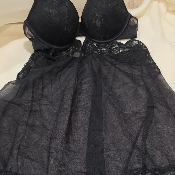 La SENZA Black Lace Baby Doll XS - Picture 7 of 10